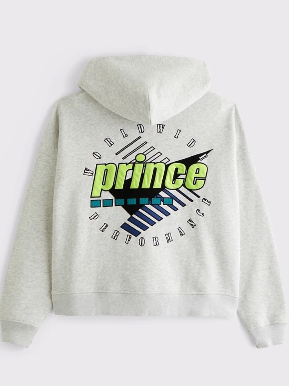 Prince Light Gray Crewneck Sweatshirt with Neon Green Logo